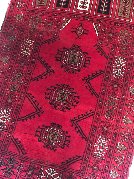 Afgan El Dokuma Kilim Seccade 130x73 - Yaşlı Halı Seccade - 9