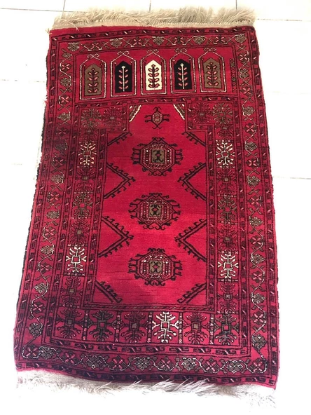 Afgan El Dokuma Kilim Seccade 130x73 - Yaşlı Halı Seccade