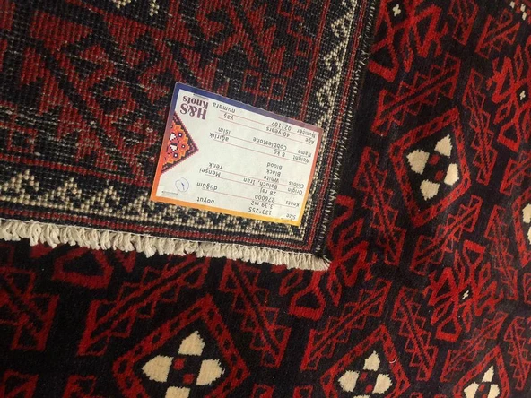 +40 YILLIK ANTİK İRAN BALUCH EL DOKUMASI YÜN HALI 255x135cm 3.39m2 - 12