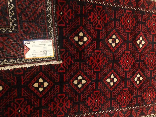 +40 YILLIK ANTİK İRAN BALUCH EL DOKUMASI YÜN HALI 255x135cm 3.39m2 - 11