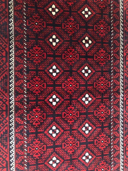 +40 YILLIK ANTİK İRAN BALUCH EL DOKUMASI YÜN HALI 255x135cm 3.39m2 - 10