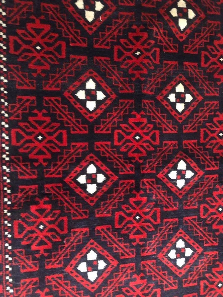 +40 YILLIK ANTİK İRAN BALUCH EL DOKUMASI YÜN HALI 255x135cm 3.39m2 - 7