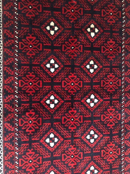 +40 YILLIK ANTİK İRAN BALUCH EL DOKUMASI YÜN HALI 255x135cm 3.39m2 - 6