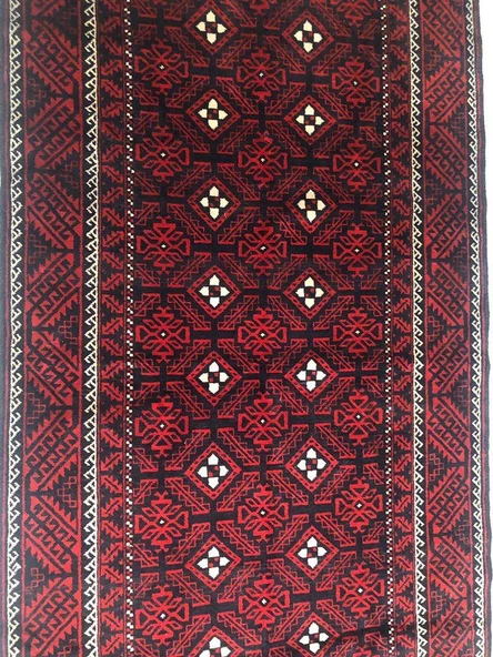 +40 YILLIK ANTİK İRAN BALUCH EL DOKUMASI YÜN HALI 255x135cm 3.39m2 - 5