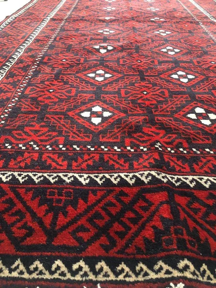 +40 YILLIK ANTİK İRAN BALUCH EL DOKUMASI YÜN HALI 255x135cm 3.39m2 - 4