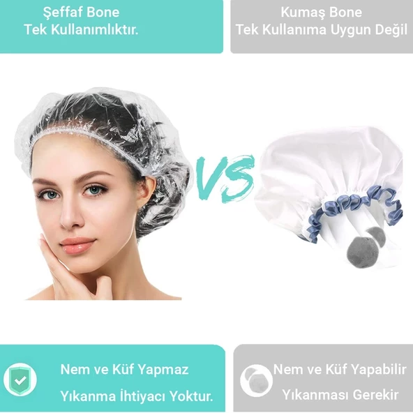 Esnature Tek Kullanımlık Naylon Duş Bonesi 50 Adet - 4
