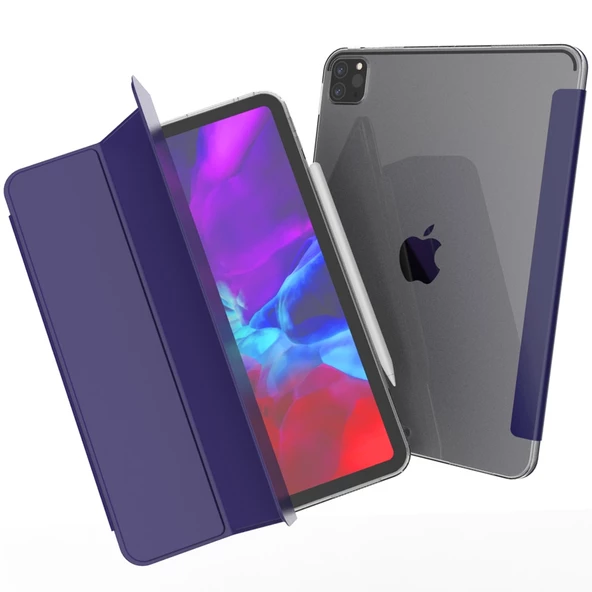 Apple iPad Pro 11 4. Nesil M2 Kılıf PU Deri Smart Standlı Case A2435 A2759 A2761 A2762