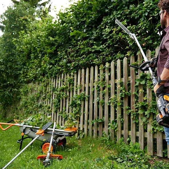 WORX WA0220 WG186E.1 ile Uyumlu 43CM Teleskobik Uzatmalı Açı Ayarlı Çit Budama Başlığı - 12