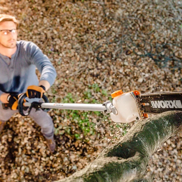 WORX WA0222 WG186E.1 ile Uyumlu 25CM Teleskobik Uzatmalı Zincirli Dal Budama Başlığı - 7