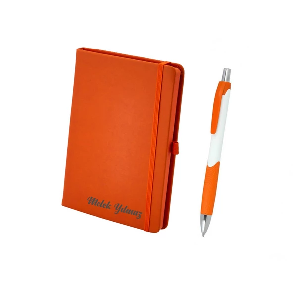 İsme Kişiye Özel Termo Lastikli Mini Not Defteri Kalem Seti 9x14 - 5