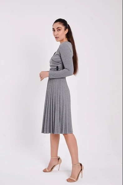 Modatalika Kadın Pileli Günlük Şık Elbise - Resim 2