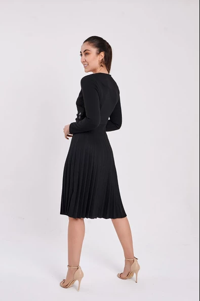 Modatalika Kadın Pileli Günlük Şık Elbise - Resim 7