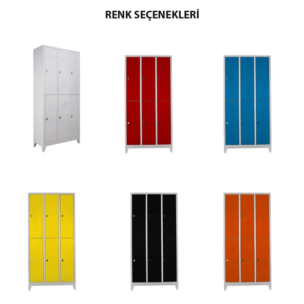 Jessan Ofis 6 Lı Standart Soyunma Dolabı Gri-Mavi - 5