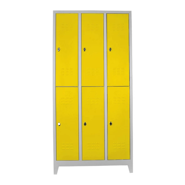 Jessan Ofis 6 Lı Standart Soyunma Dolabı Gri-Sarı