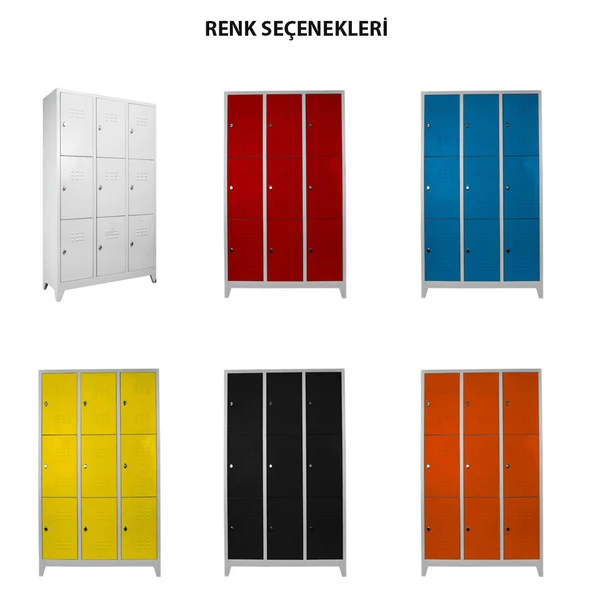 Jessan Ofis 9 lu Standart Soyunma Dolabı Gri-Mavi - 4