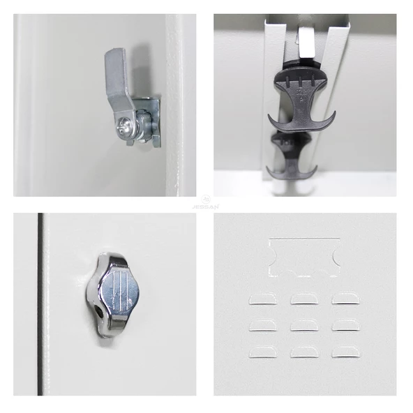 Jessan Ofis 9 lu Standart Soyunma Dolabı Gri-Turuncu - Resim 2