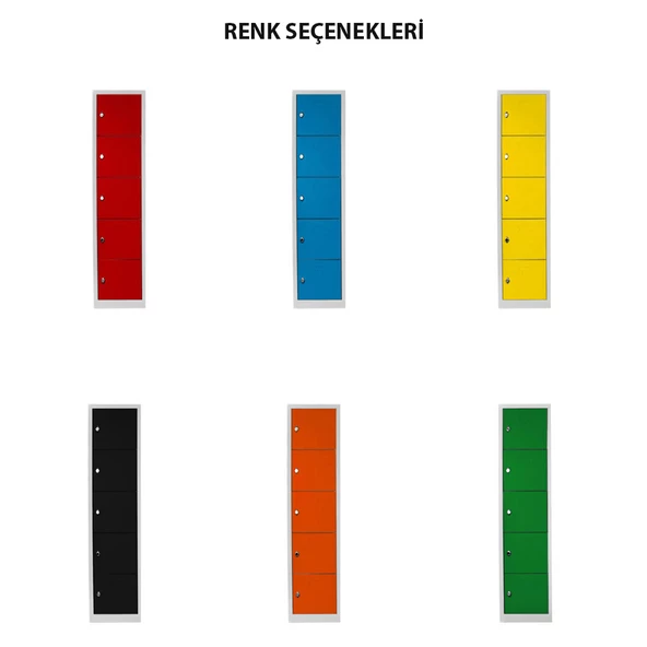 Jessan Ofis 5 Gözlü Öğretmen Öğrenci Dolabı Gri-Sarı - 4