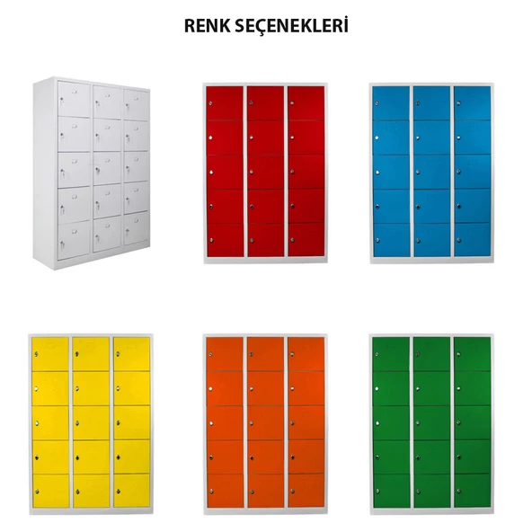 15 GÖZLÜ ÖĞRETMEN DOLABI GRİ SİYAH JS1018SI - 4