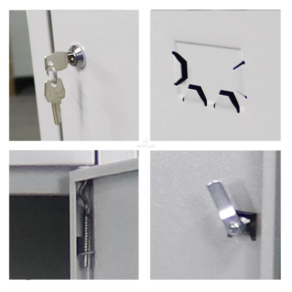 Jessan Ofis 10 Gözlü Öğretmen Öğrenci Dolabı Gri-Siyah - Resim 2