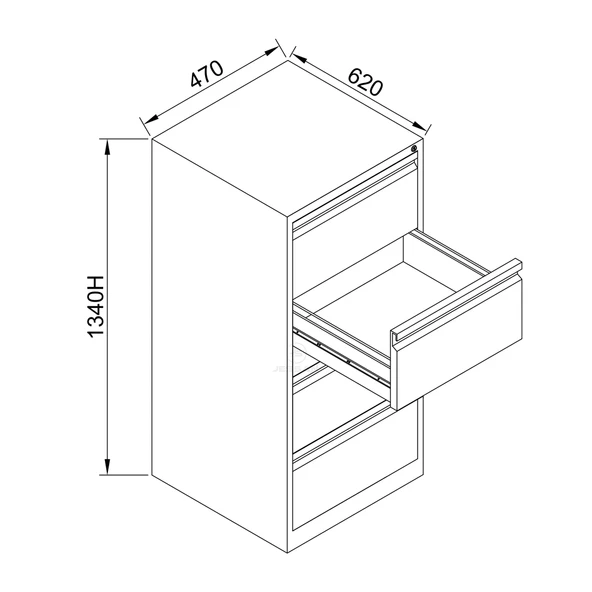 Jessan Ofis 4 lü Klasör Dolabı Siyah - Resim 4