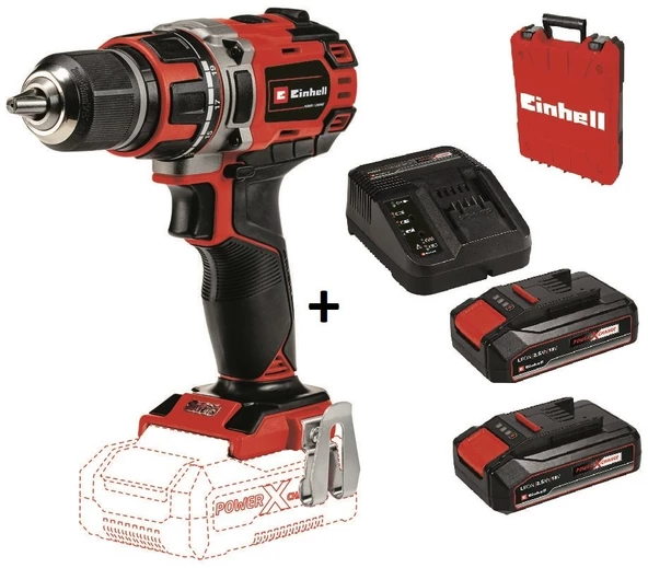 Einhell TE-CD 18/50 Li BL Kömürsüz Matkap Vidalama + 2*2. 5 Ah Starter Kit + Çanta