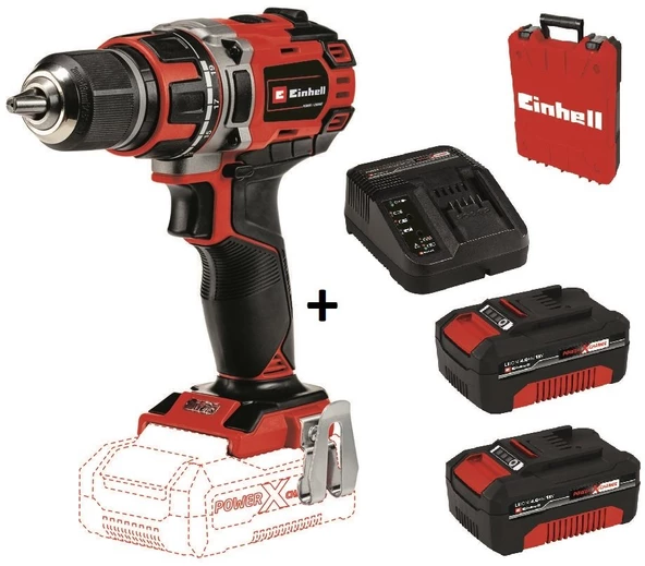 Einhell TE-CD 18/50 Li BL Kömürsüz Matkap Vidalama + 2*4.0 Ah Starter Kit + Çanta