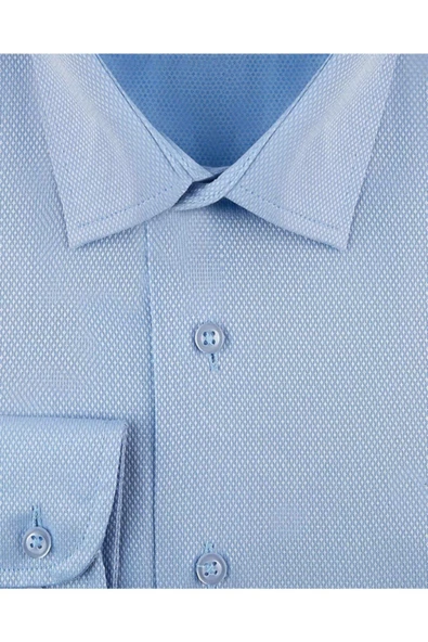 Rahat Kalıp Armür Desenli Cepli Siyah Erkek Gömlek - Resim 6