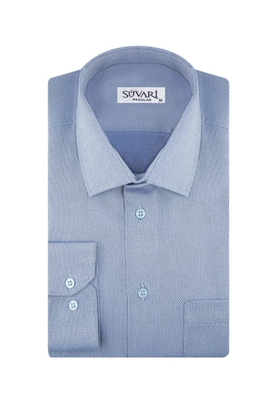 Rahat Kalıp Armür Desenli Cepli Siyah Erkek Gömlek - Resim 3