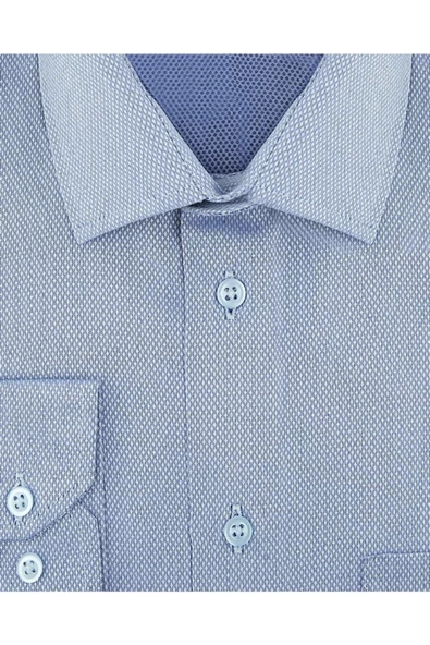 Rahat Kalıp Armür Desenli Cepli Siyah Erkek Gömlek - Resim 4