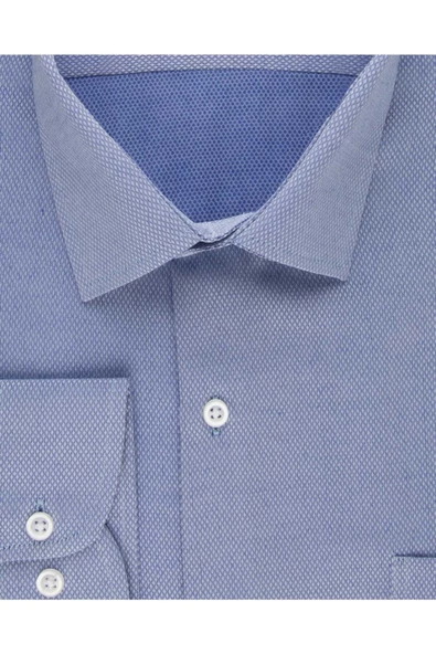 Bol Kesim Armür Desenli Gömlek Beyaz - Resim 8