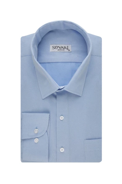 Bol Kesim Armür Desenli Gömlek Beyaz - Resim 6