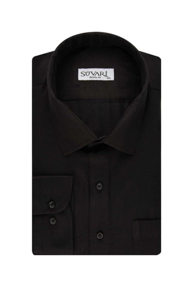 Bol Kesim Armür Desenli Gömlek Beyaz - Resim 9