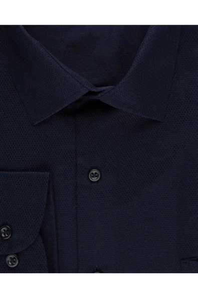 Bol Kesim Armür Desenli Gömlek Beyaz - Resim 5