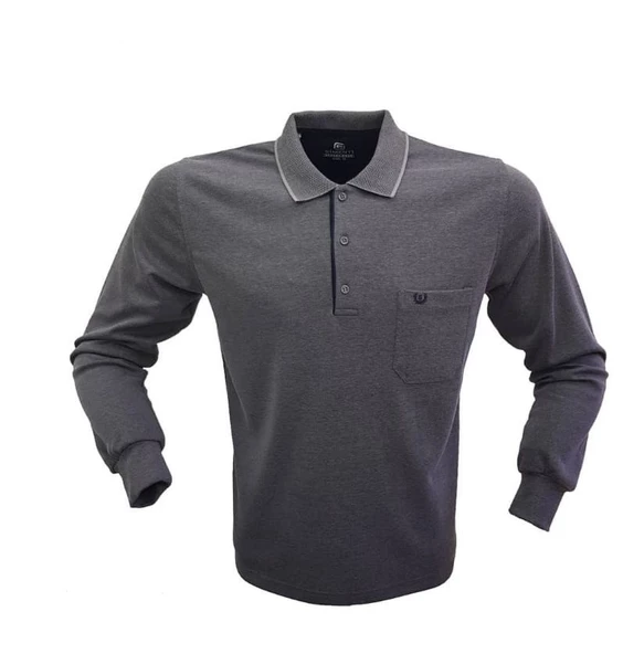 SİMENTİ POLO YAKA UZUN KOL CEPLİ RAHAT KALIP ÖZEL ÜRETİM SWEATSHİRT - 8