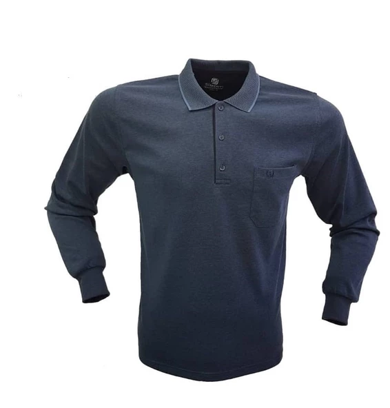 SİMENTİ POLO YAKA UZUN KOL CEPLİ RAHAT KALIP ÖZEL ÜRETİM SWEATSHİRT - 6
