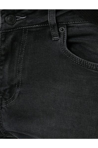 Erkek Siyah Slim Fit Kot Pantolon - Brad Jean - 6