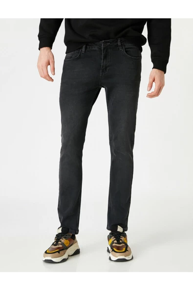 Erkek Siyah Slim Fit Kot Pantolon - Brad Jean - 3