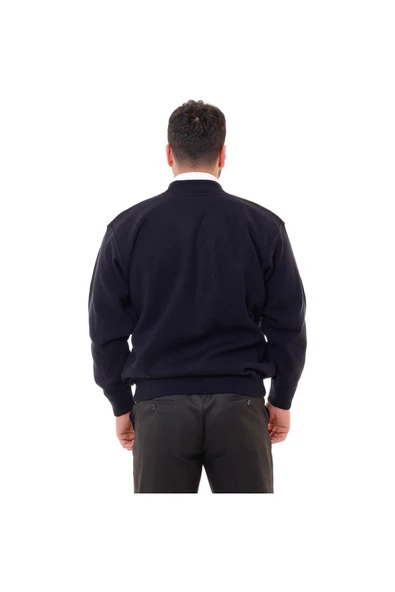 ASTARLI ÇELİK ÖRME CASUAL RAHAT KALIP HIRKA MONT LACİVERT - 7