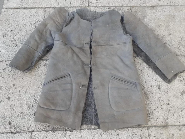 Parça Deri Kürk Güderi - Yarı Mamül Hakiki Deri Mont Yelek - 8