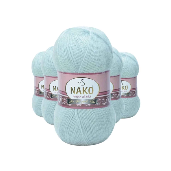 5 Adet Angora Lüks El Örgü İpi Saraylı Mint 10471