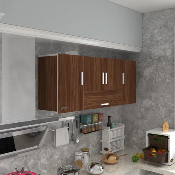 Kenzlife hazır mutfak acus22 cvz 060*150*22 mutfak banyo dolabı kapaklı raflı