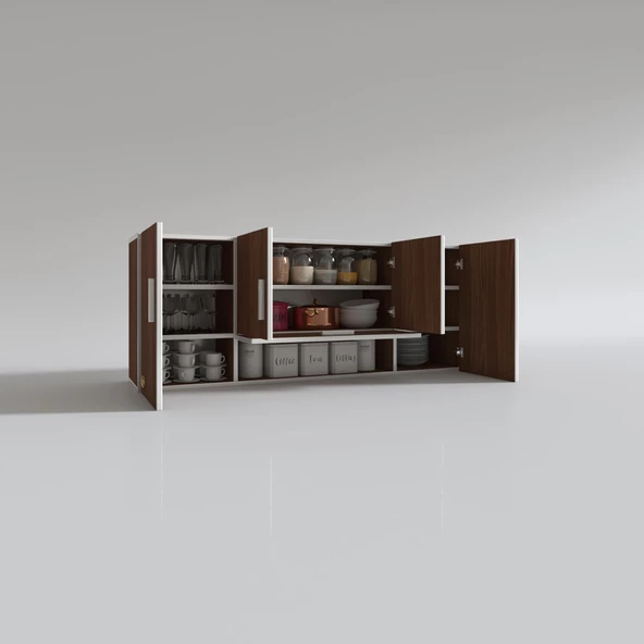 Kenzlife hazır mutfak acus22 cvz 060*150*22 mutfak banyo dolabı kapaklı raflı - Resim 2