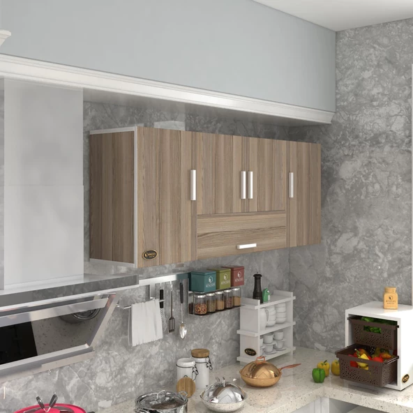 Kenzlife hazır mutfak acus22 crd 060*150*22 mutfak banyo dolabı kapaklı raflı