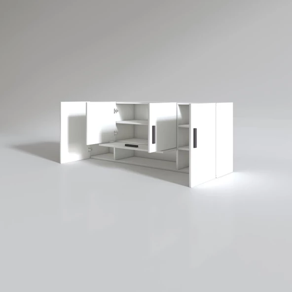 Kenzlife hazır mutfak acus22 byz 060*150*22 mutfak banyo dolabı kapaklı raflı - Resim 2