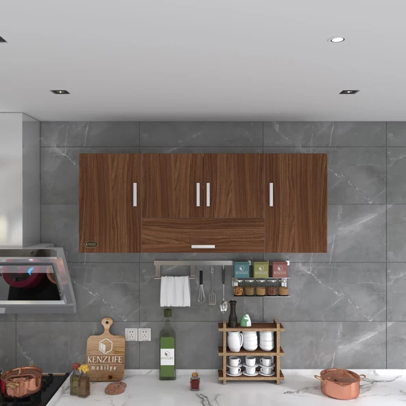 Kenzlife hazır mutfak acus22 cvz 060*150*22 mutfak banyo dolabı kapaklı raflı - Resim 4