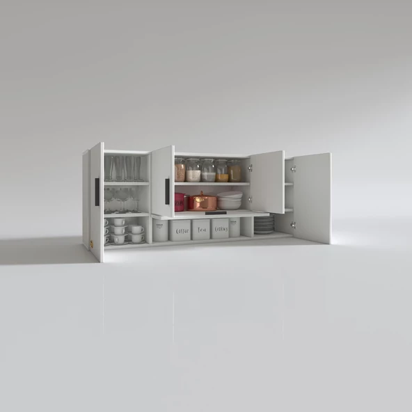 Kenzlife hazır mutfak acus22 byz 060*150*22 mutfak banyo dolabı kapaklı raflı - Resim 3