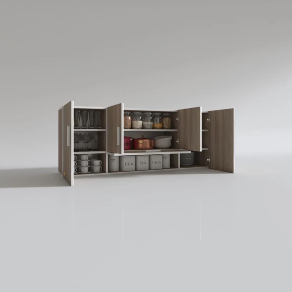 Kenzlife hazır mutfak acus22 crd 060*150*22 mutfak banyo dolabı kapaklı raflı - Resim 2