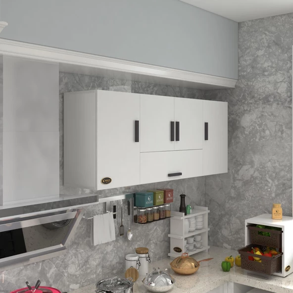 Kenzlife hazır mutfak acus22 byz 060*150*22 mutfak banyo dolabı kapaklı raflı ürün görseli 1