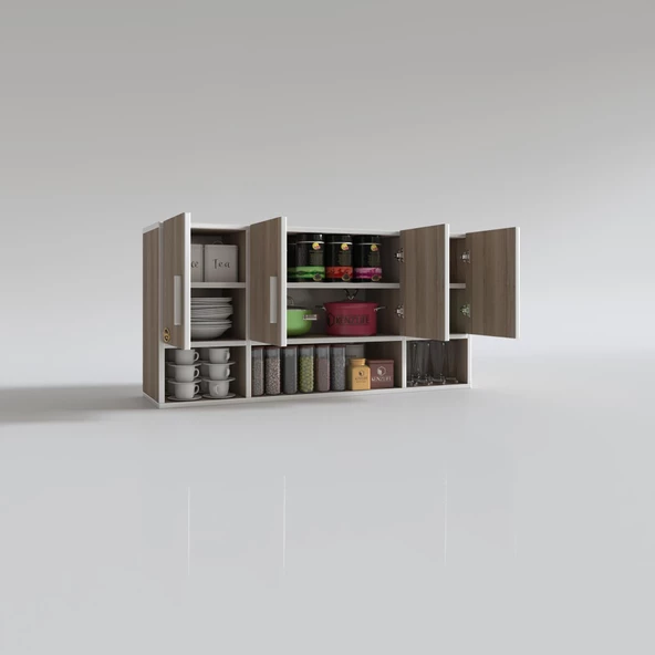 Kenzlife hazır mutfak severus crd 060*120*22 mutfak banyo dolabı kapaklı raflı - Resim 3