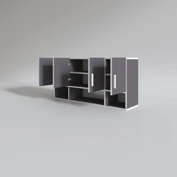 Kenzlife hazır mutfak severus gri 060*120*22 mutfak banyo dolabı kapaklı raflı - Resim 2